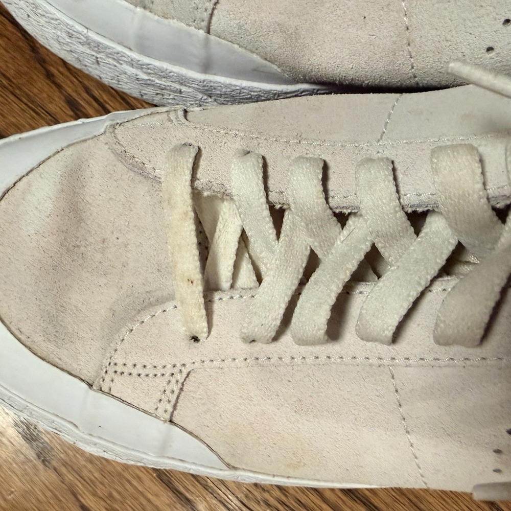 Nike SB Zoom Blazer Mid Deconstructed Suede Skate Shoes Cream White Mens - Picture 15 of 16